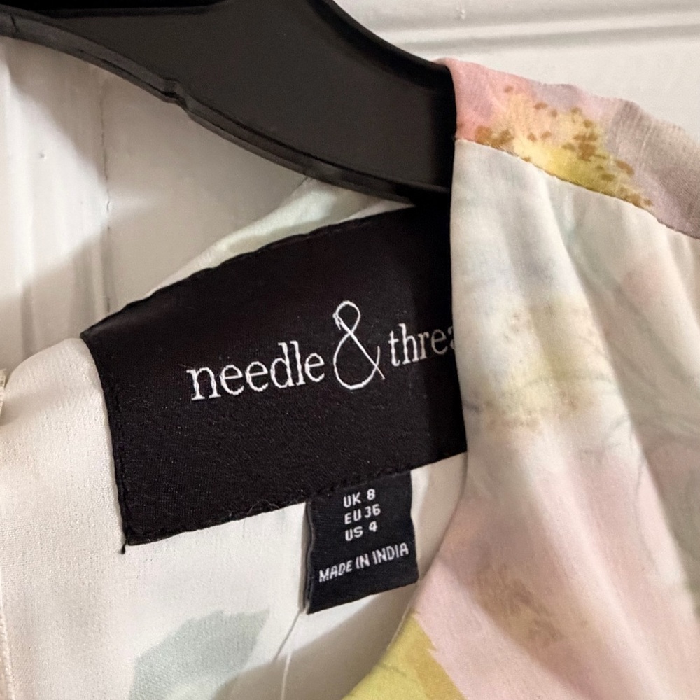 Needle & Thread White Floral Ruffle Maxi Dress with Green Accents - Picture 14 of 14
